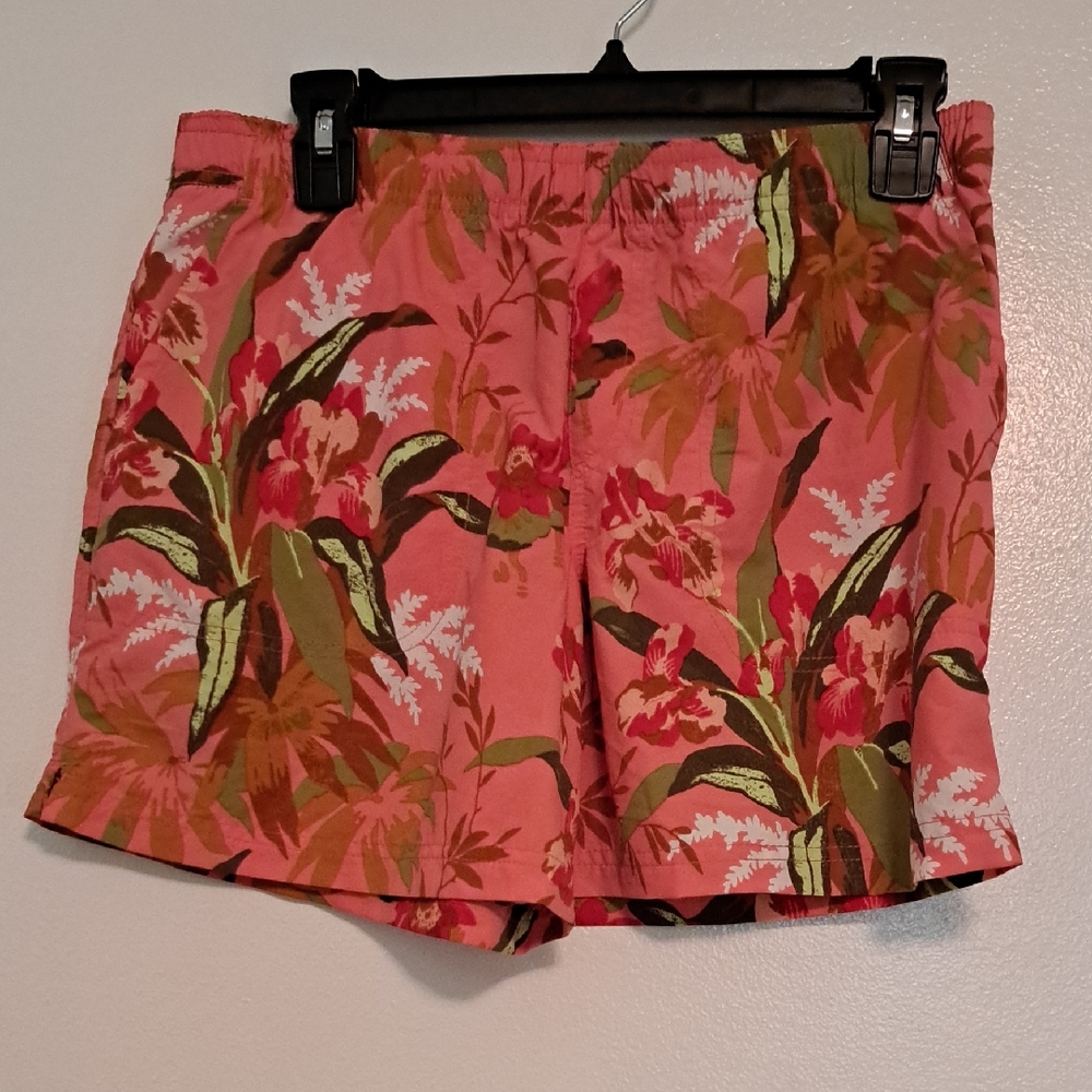 Columbia Sportswear Tropical Shorts Medium Nylon Floral Coral Swim Vacation